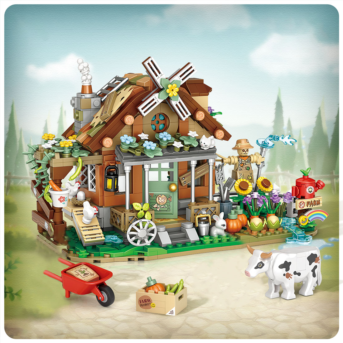 899PCS Farm Cottage Building Blocks Set 