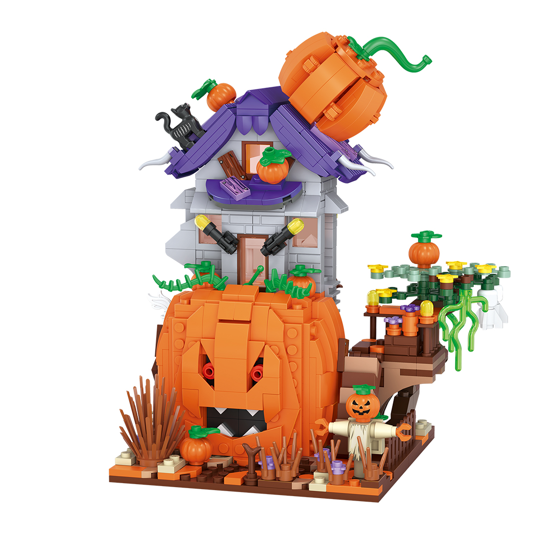 762PCS Halloween Pumpkin House Building Blocks Set  