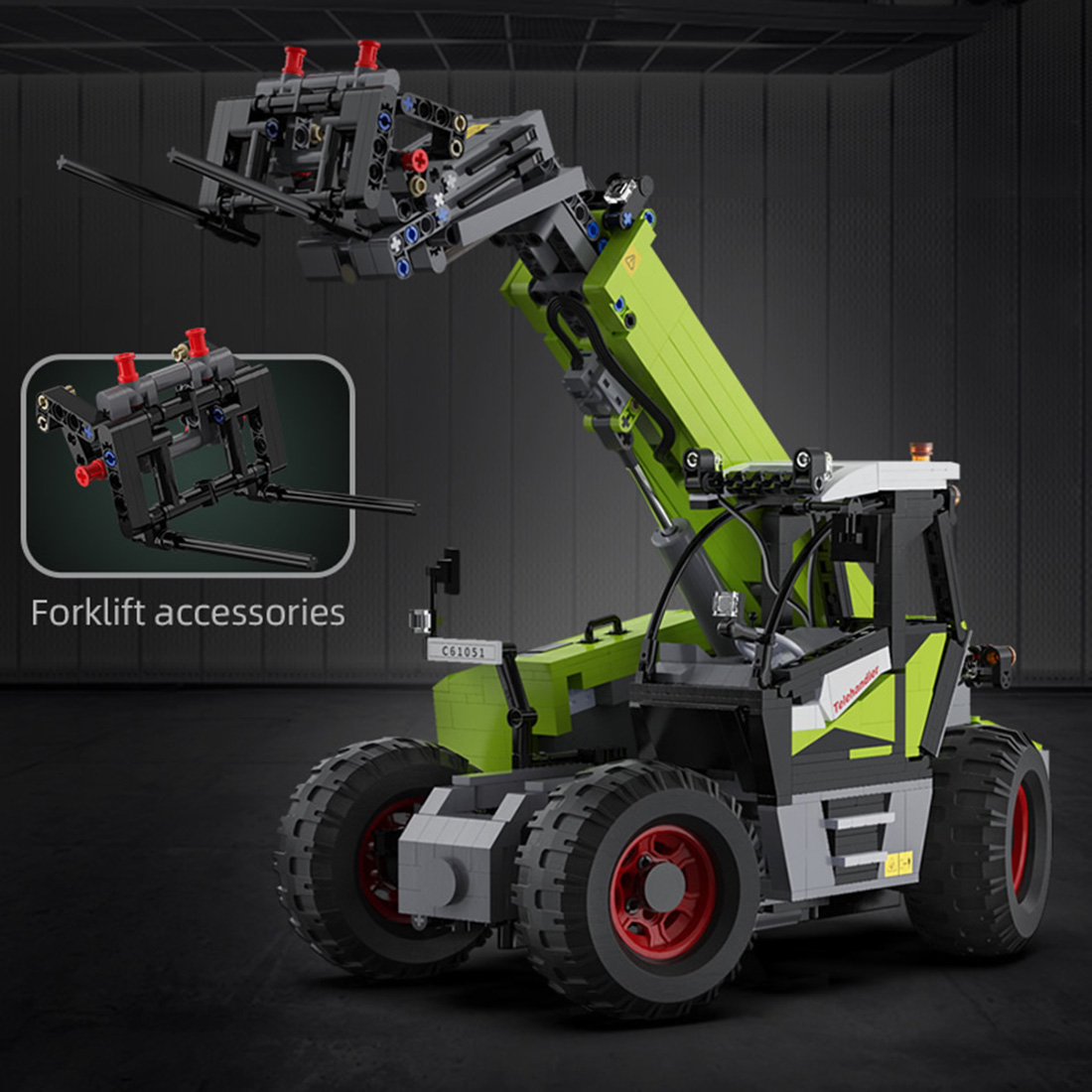 1469Pcs Telescopic Loader Vehicle Building Block Set