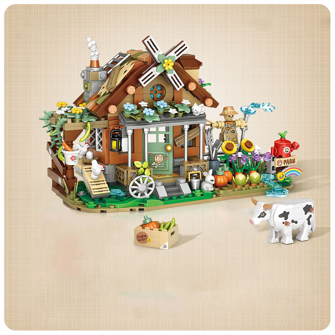 899PCS Farm Cottage Building Blocks Set 