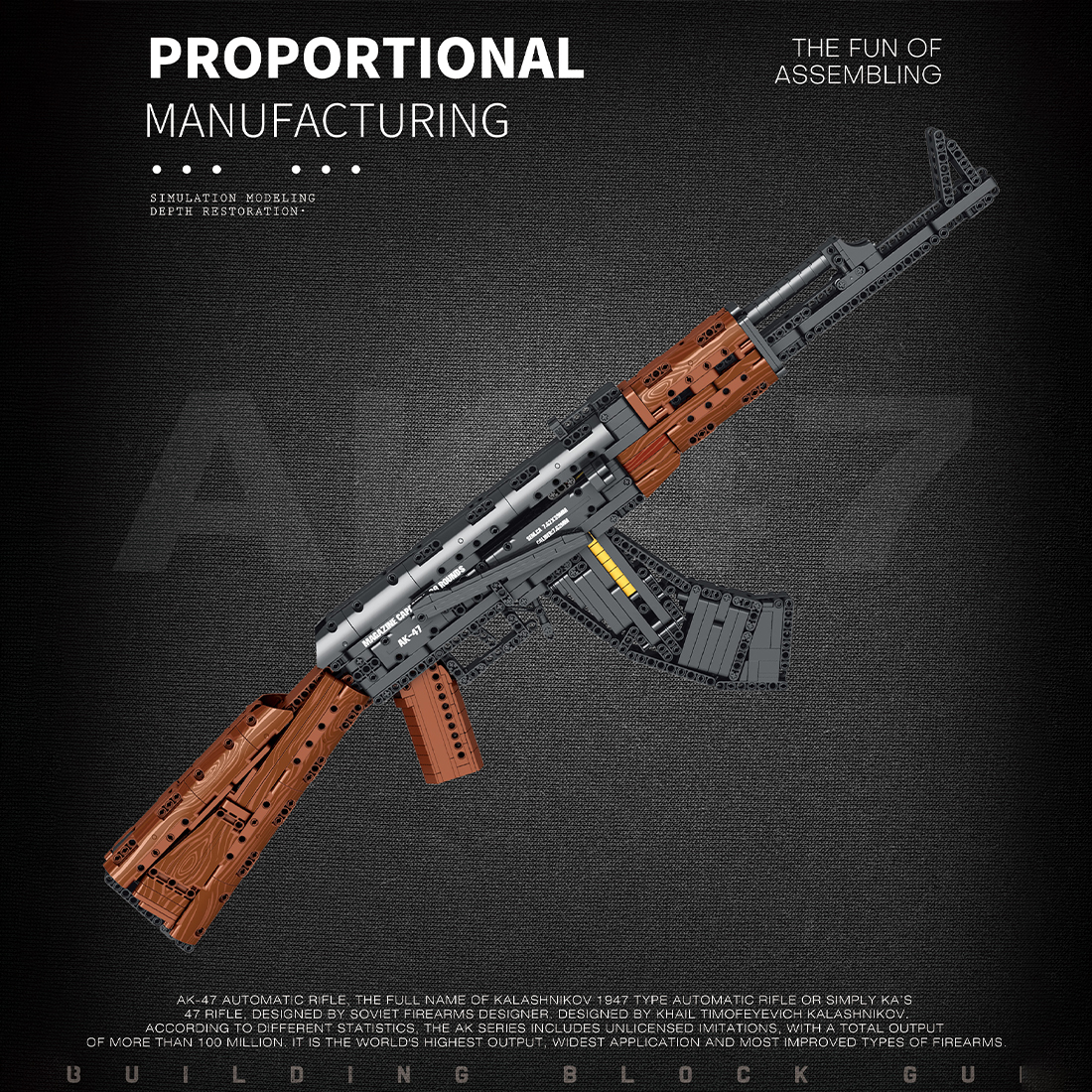 1366+PCS AK-47 Mechanical Building Blocks Set