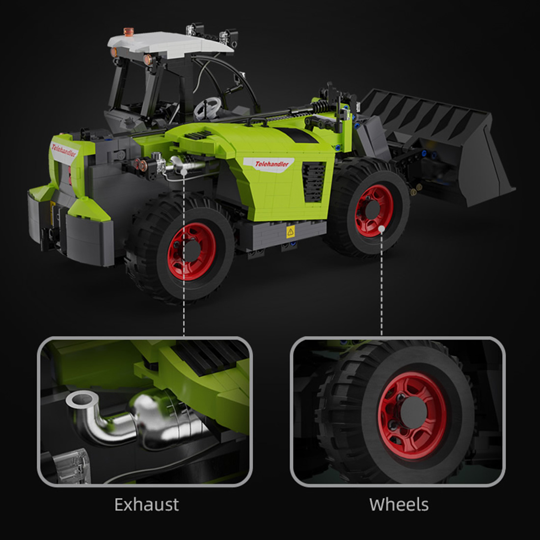 1469Pcs Telescopic Loader Vehicle Building Block Set