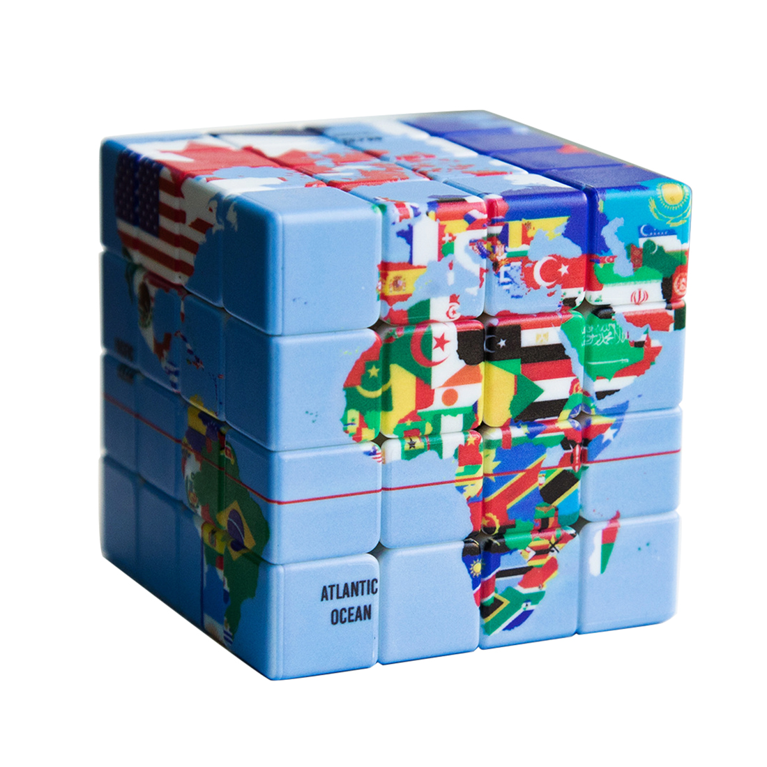 Fangmo World Maps With National Flags 4x4 Magic Cube