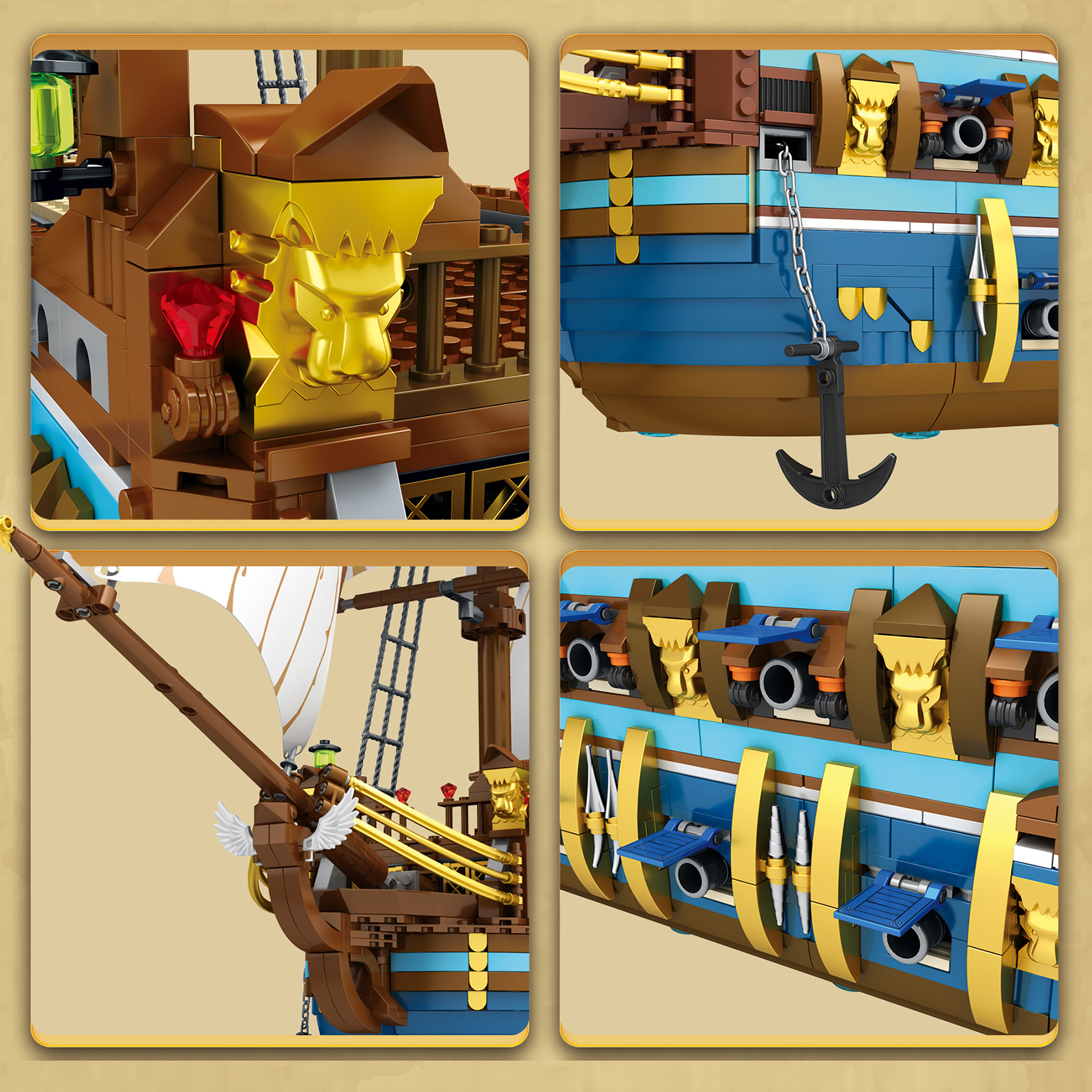 3162PCS Royal Fleet Corsair Building Blocks Set 