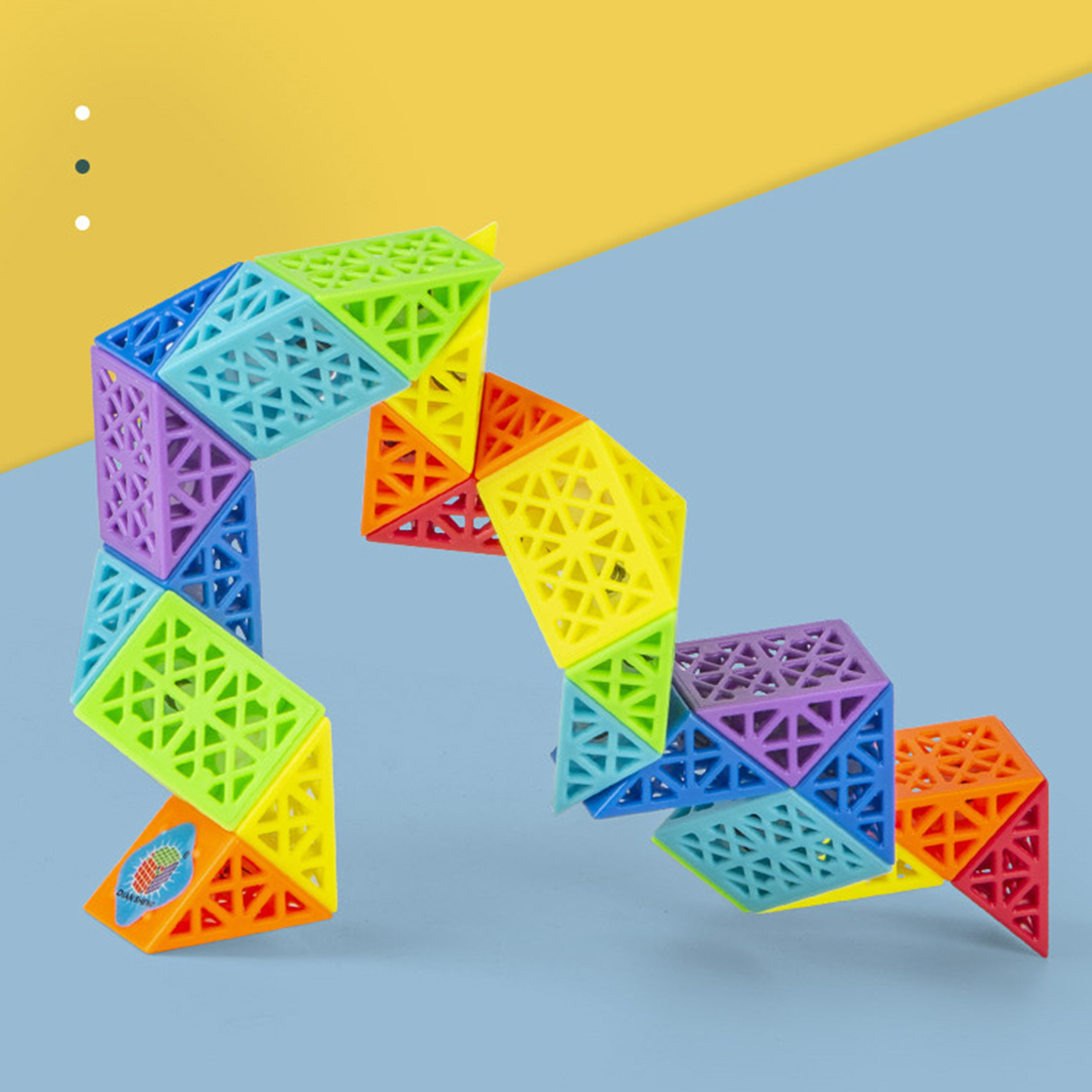 Diansheng Colorful Hollow-72 Sections Variety Magic Snake Cube Puzzle