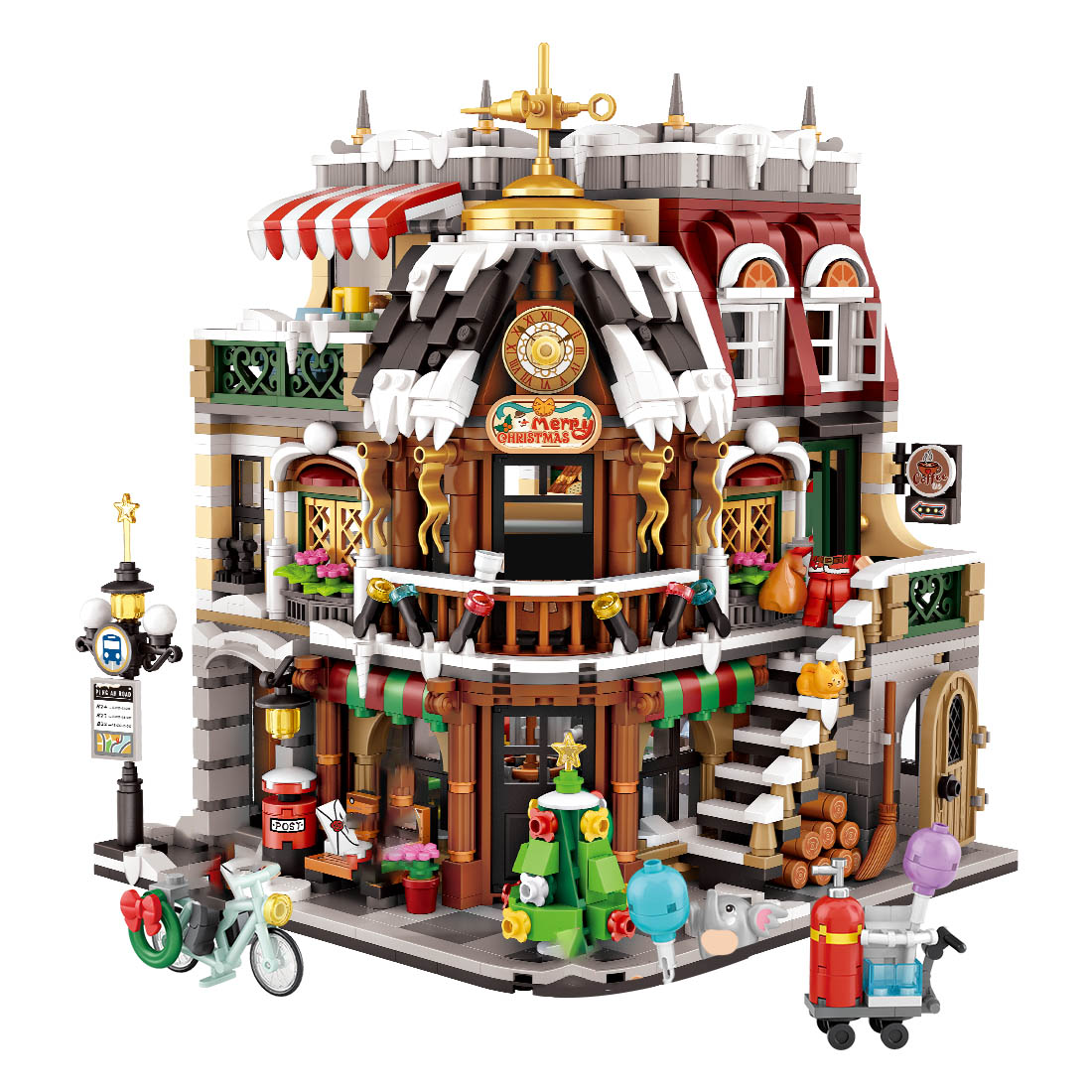 2,506PCS Christmas Cafe Model Building Blocks Set 