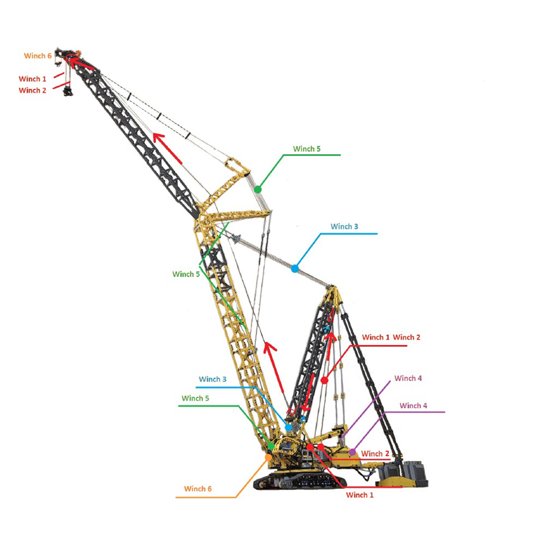 3927Pcs Crane Bricks Building Block Set With 10 Motors