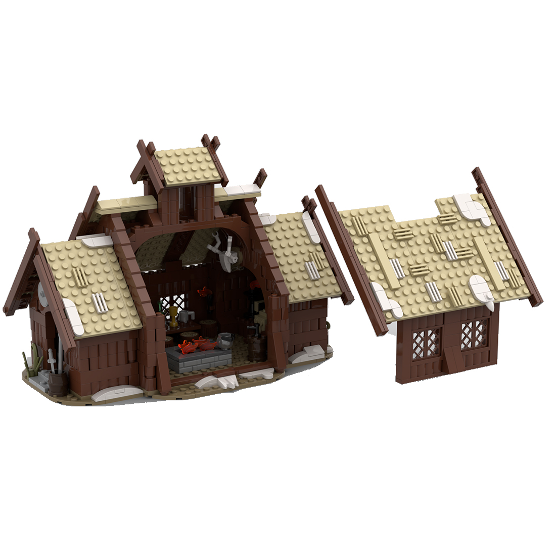 746PCS The Viking Mead Hall Medieval Building Blocks Set 
