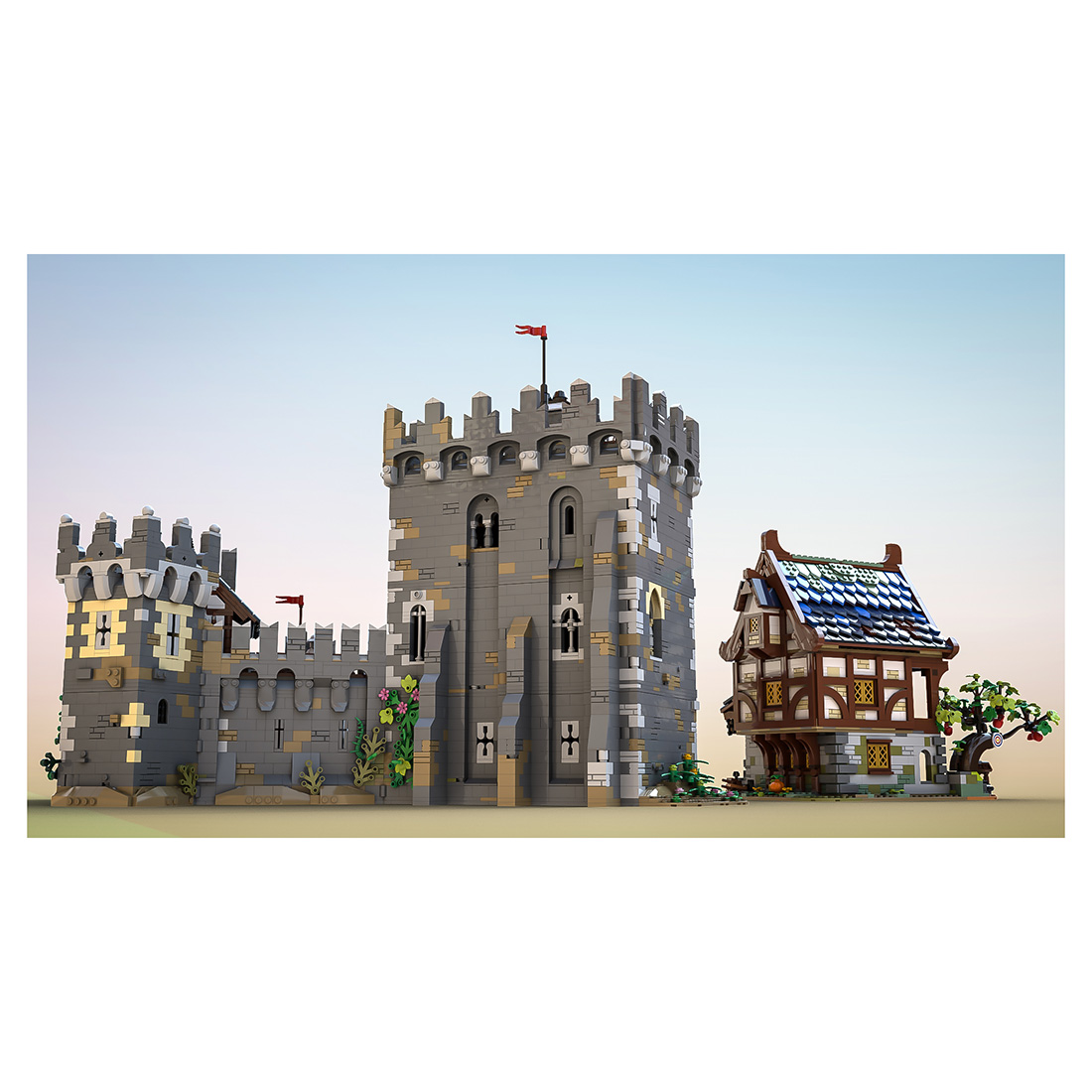 7500+Pcs Medieval Castle Building Block Set