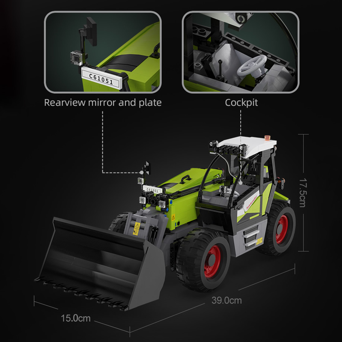 1469Pcs Telescopic Loader Vehicle Building Block Set