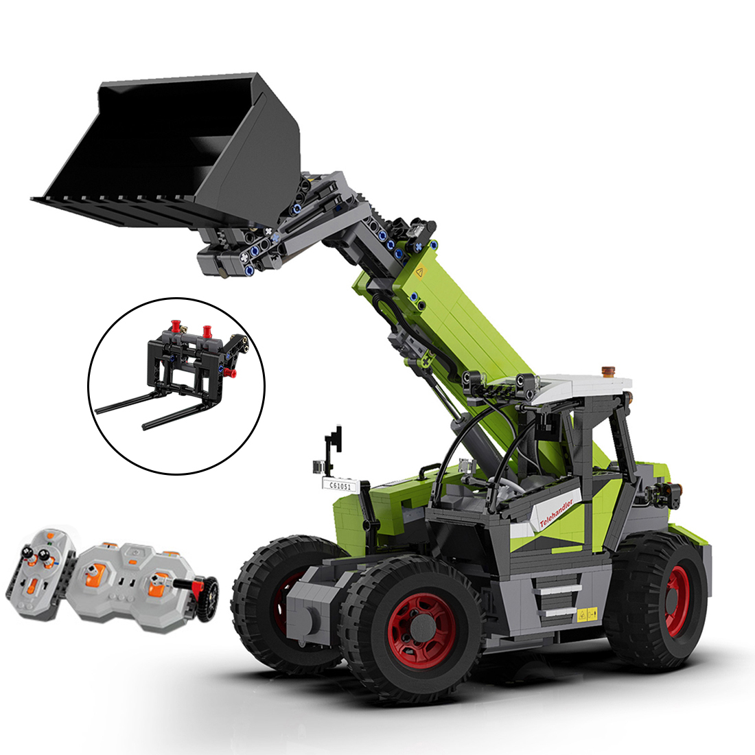 1469Pcs Telescopic Loader Vehicle Building Block Set