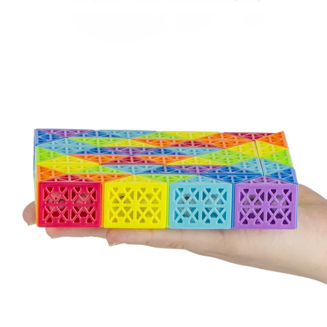 Diansheng Colorful Hollow-72 Sections Variety Magic Snake Cube Puzzle