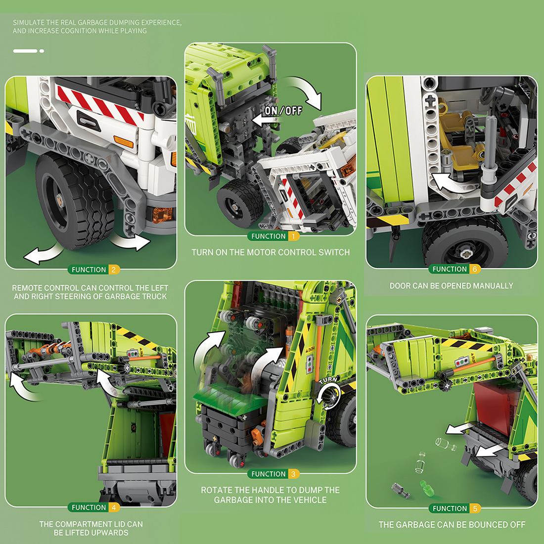 1468PCS Compression Refuse Collector Building Blocks Set 