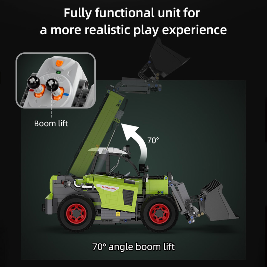 1469Pcs Telescopic Loader Vehicle Building Block Set