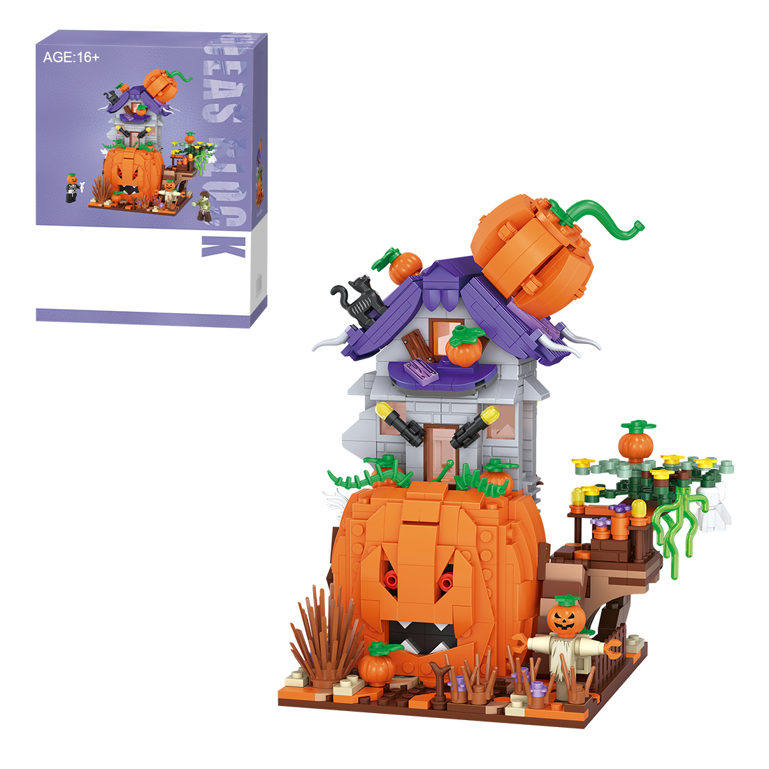 762PCS Halloween Pumpkin House Building Blocks Set  