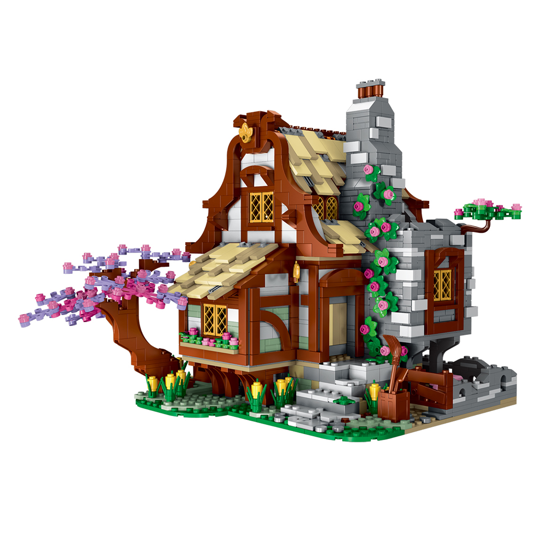 2024CS Medieval Farmhouse Street Scene Building Blocks Set 