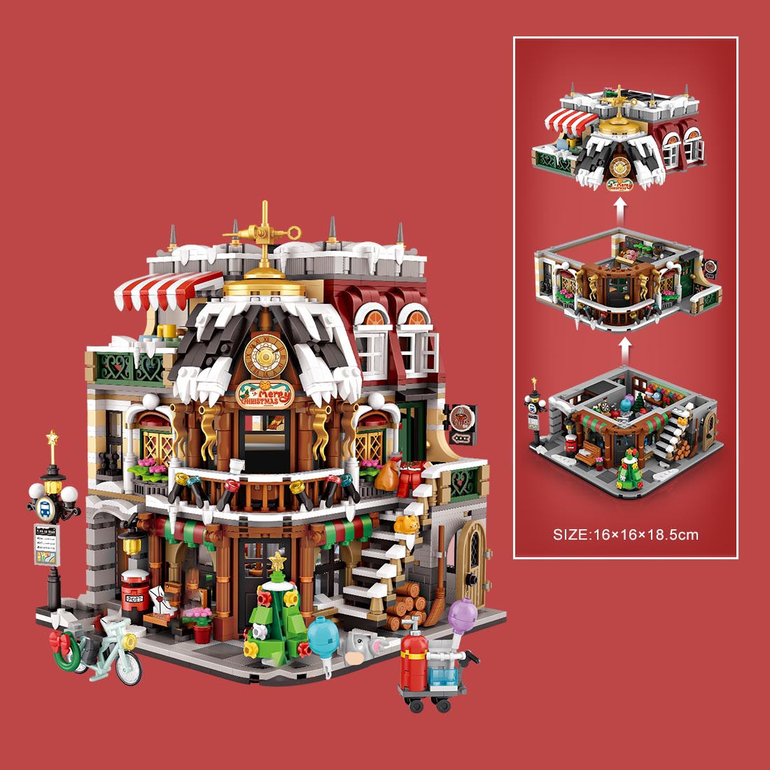 2,506PCS Christmas Cafe Model Building Blocks Set 