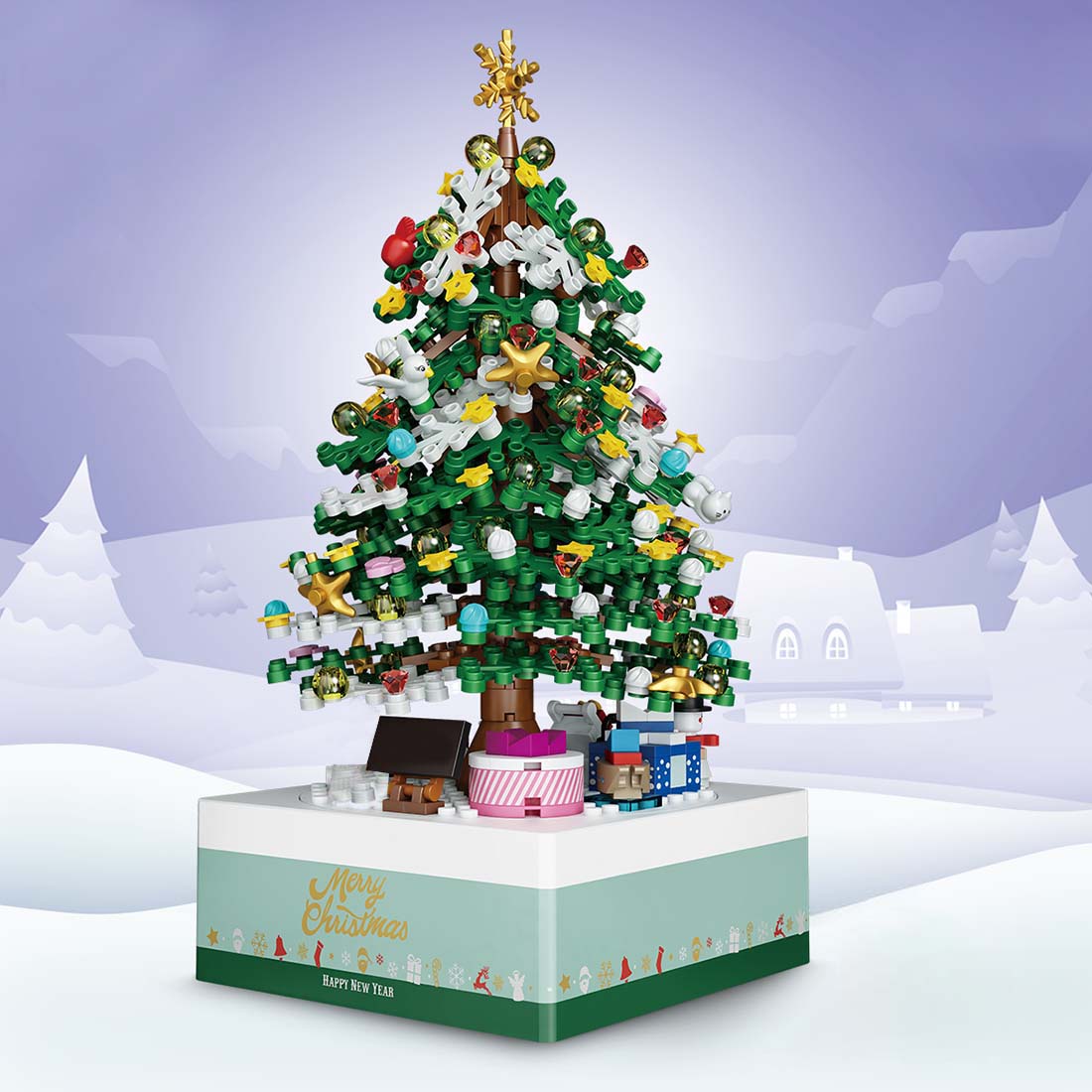 506PCS Christmas Tree Music Box Building Blocks Set  