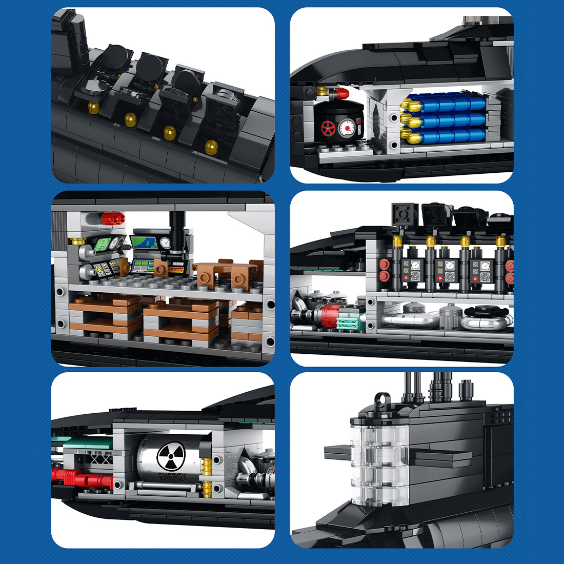  1498PCS Combat Submarine Building Blocks Set 