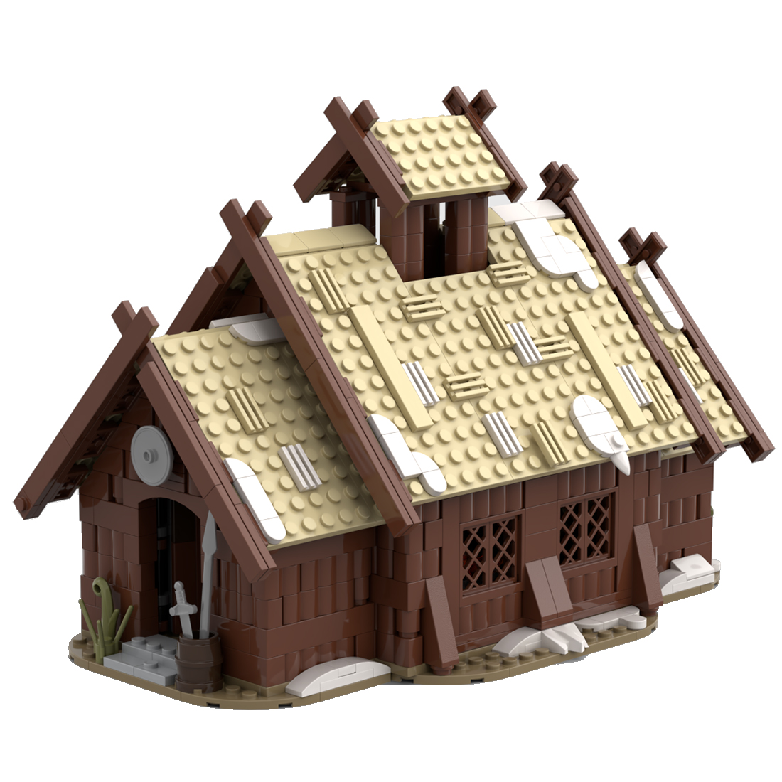 746PCS The Viking Mead Hall Medieval Building Blocks Set 
