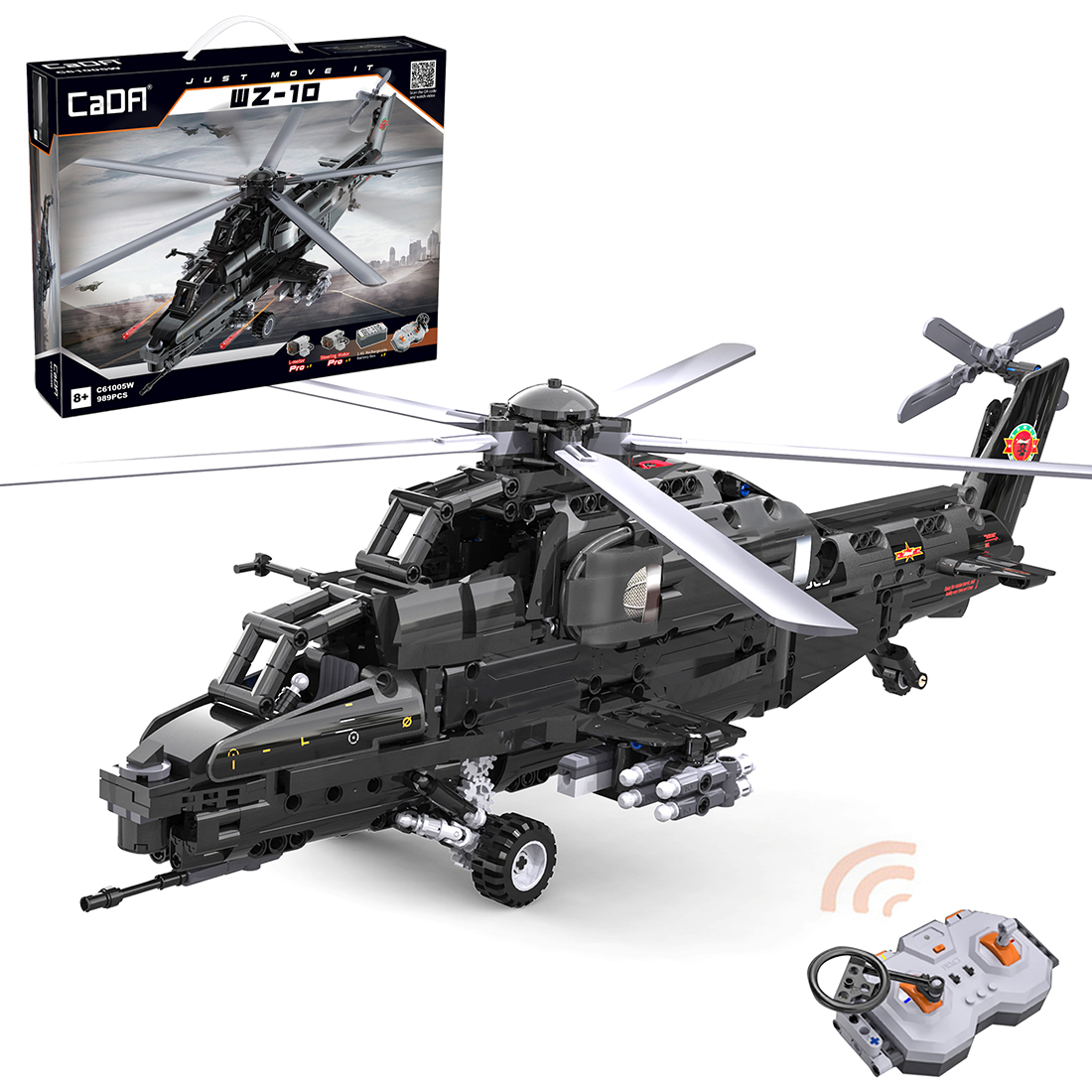 989Pcs Helicopter Military Building Blocks Set
