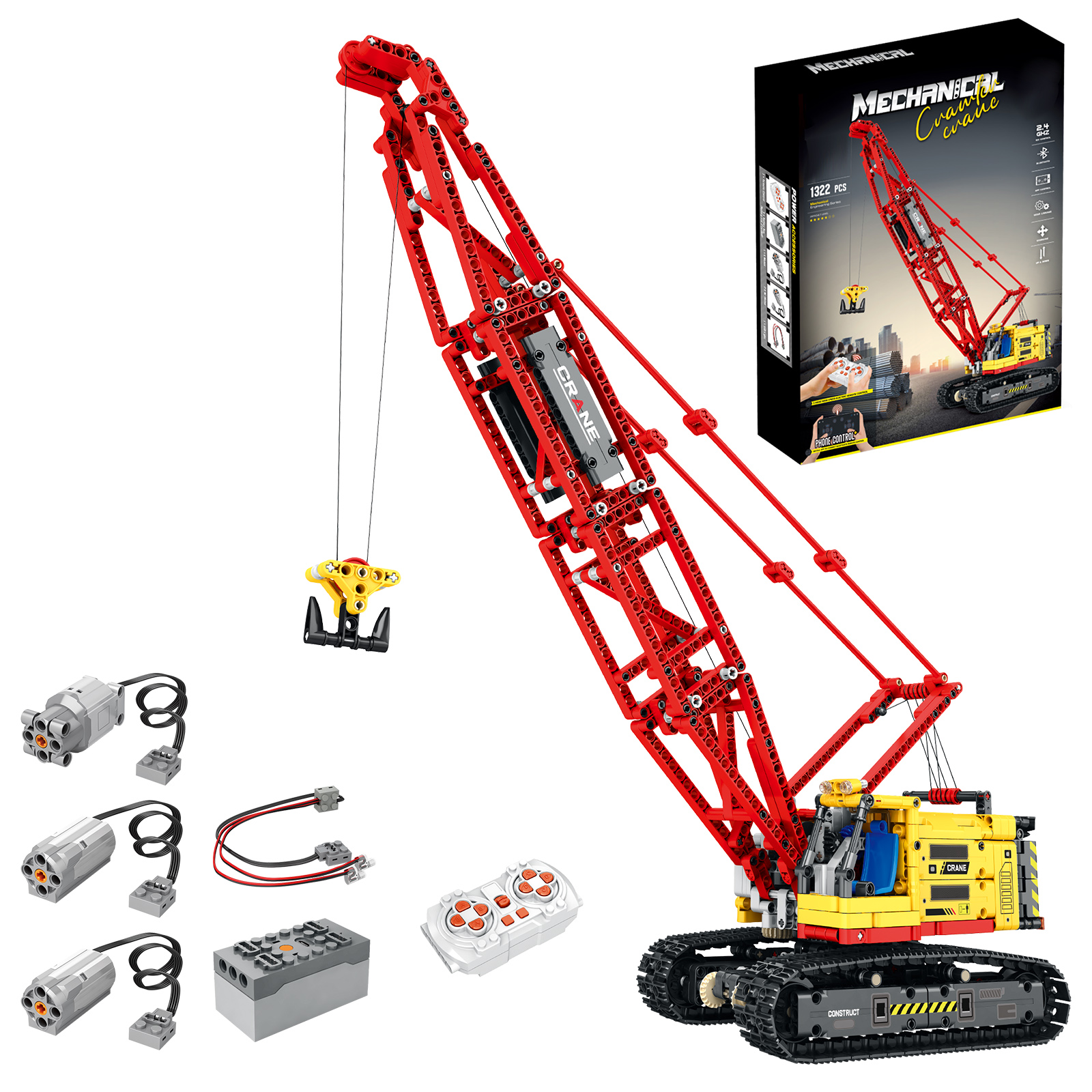  1322PCS Crawler Crane Engineering Vehicle Building Blocks Set