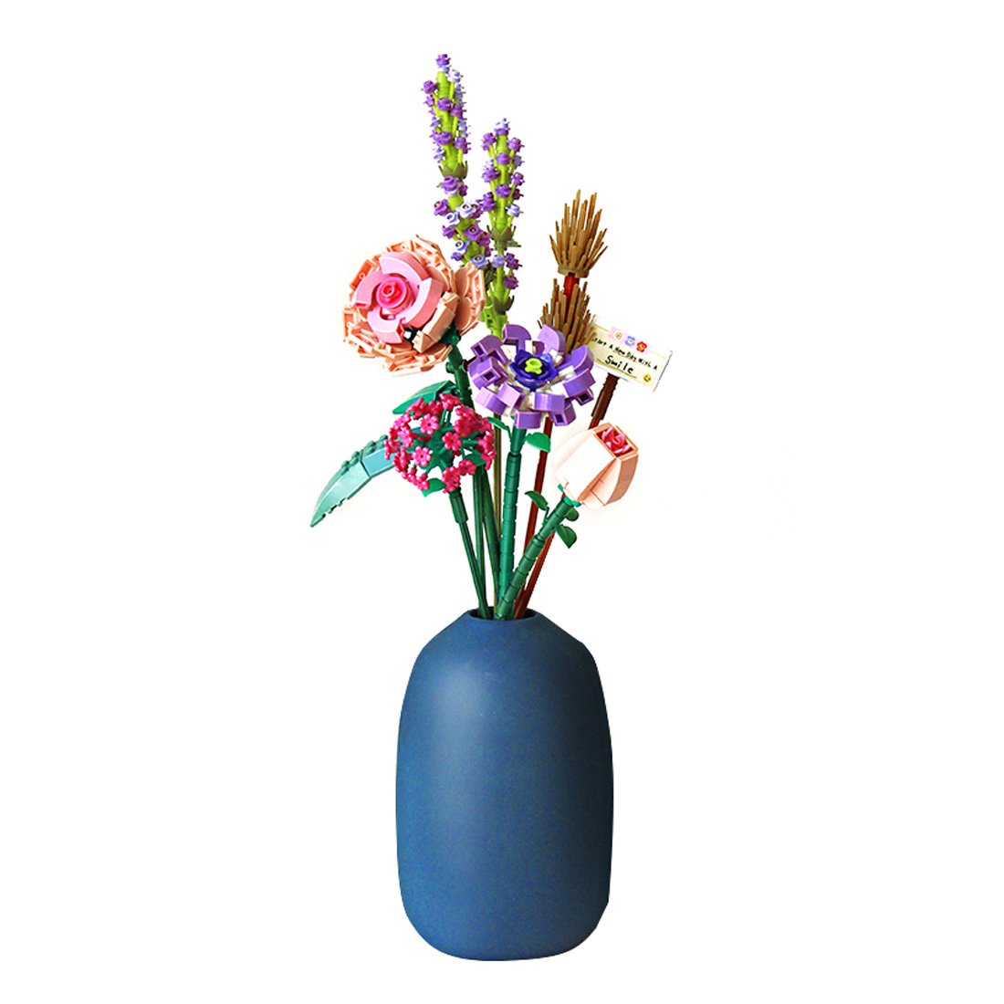 547Pcs Creative Flower Building Block Set without Vase - Romance Aegean Sea 