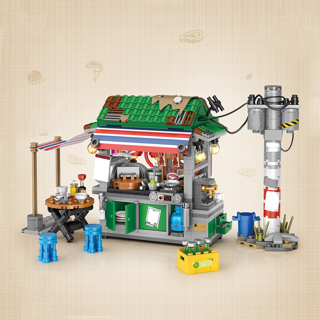 665PCS Snack Stand Building Blocks Set  