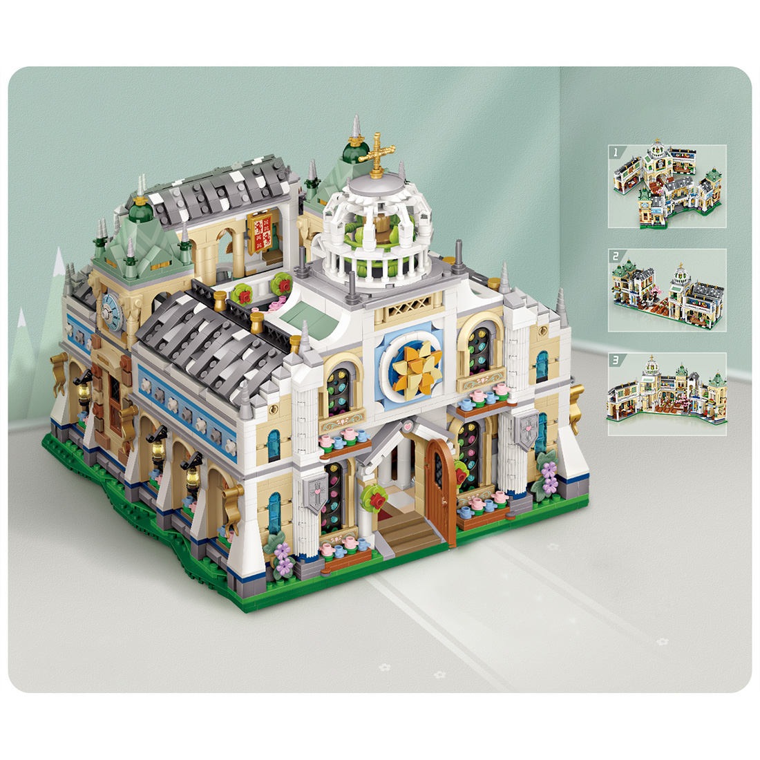 3308Pcs Wedding Church Building Block Set