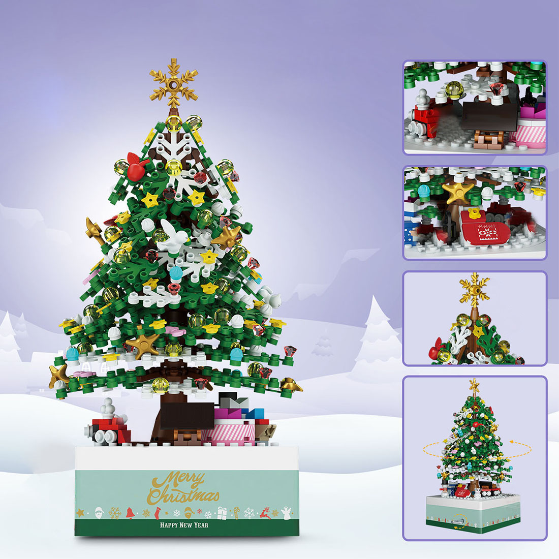 506PCS Christmas Tree Music Box Building Blocks Set  