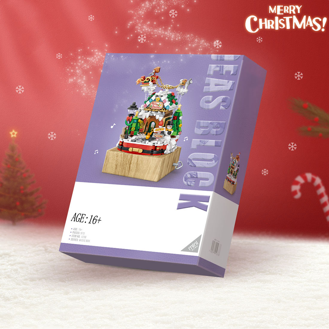 979PCS Christmas House Music Box Building Blocks Set