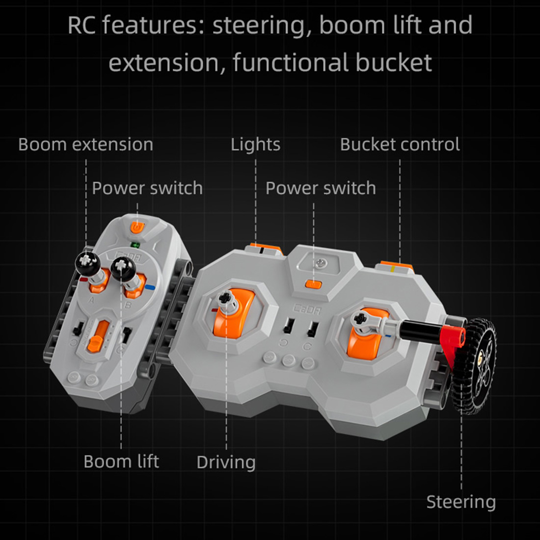 1469Pcs Telescopic Loader Vehicle Building Block Set