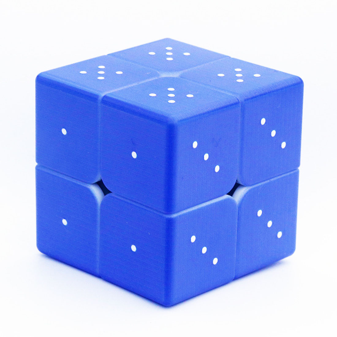 FangMo Blind Fingerprint 3D Embossed 2x2 Magic Cube - Blue