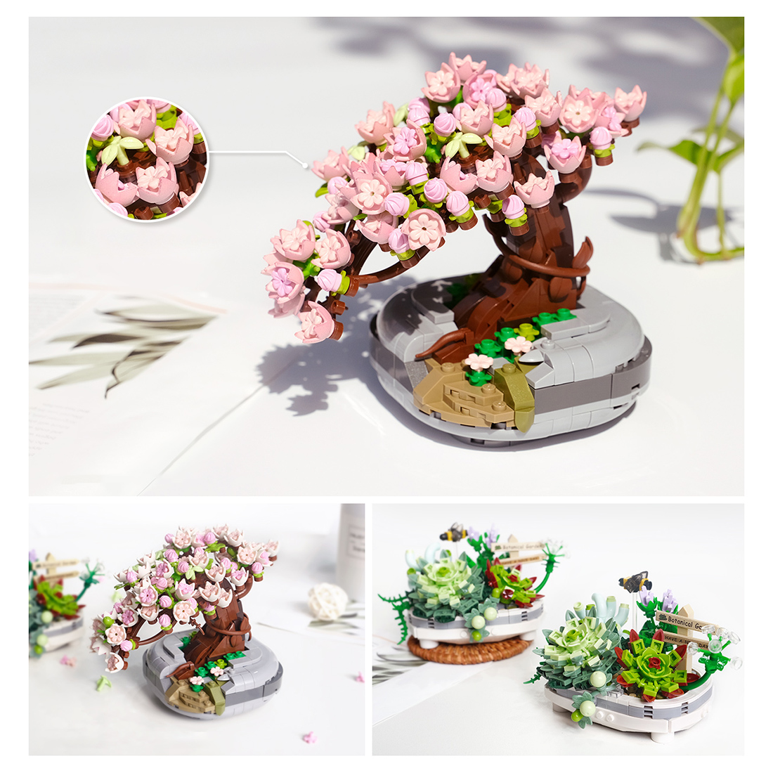 426Pcs Cherry Tree Bonsai Building Block Set