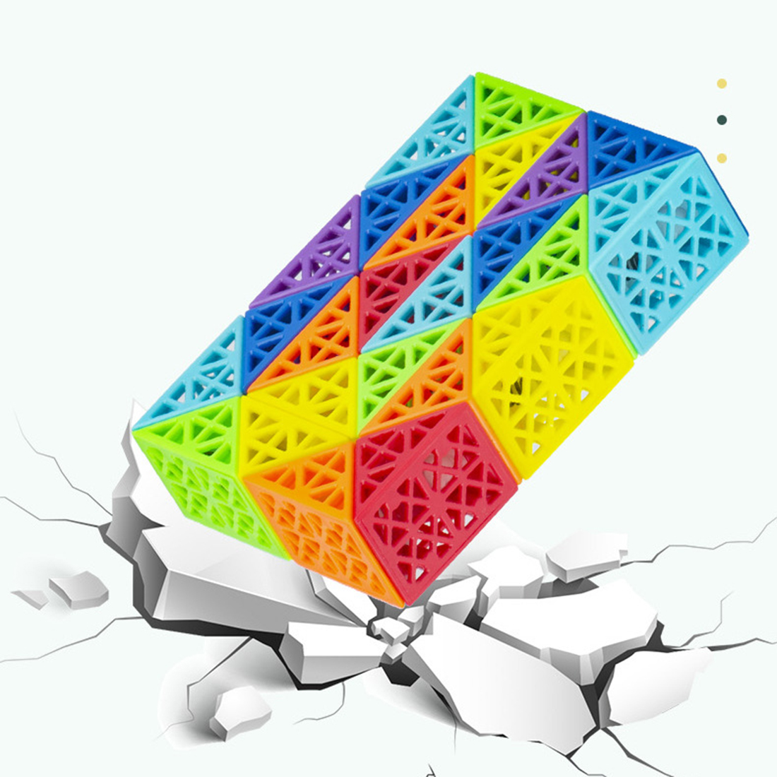 Diansheng Colorful Hollow-72 Sections Variety Magic Snake Cube Puzzle