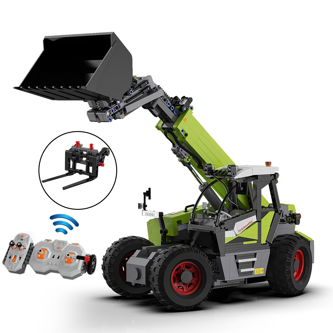 1469Pcs Telescopic Loader Vehicle Building Block Set