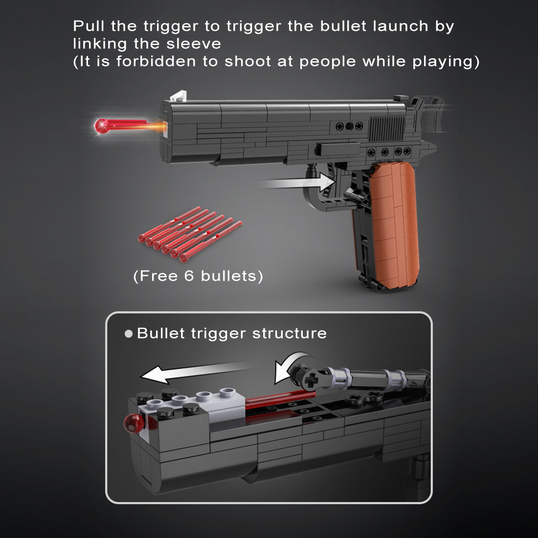  332Pcs M1911 Blaster Building Blocks Set