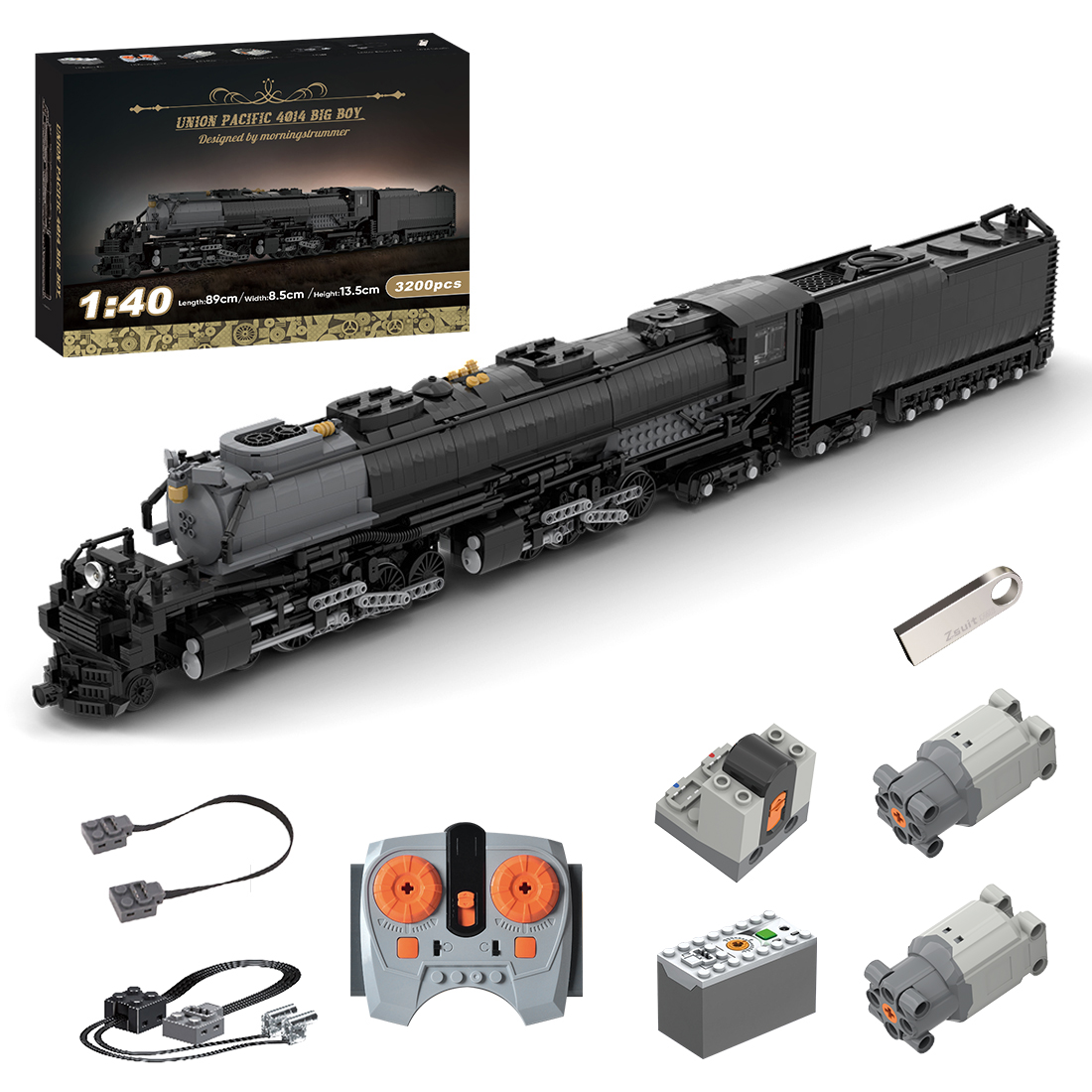 3200pcs Big Boy Dynamic RC Train Building Blocks Set 