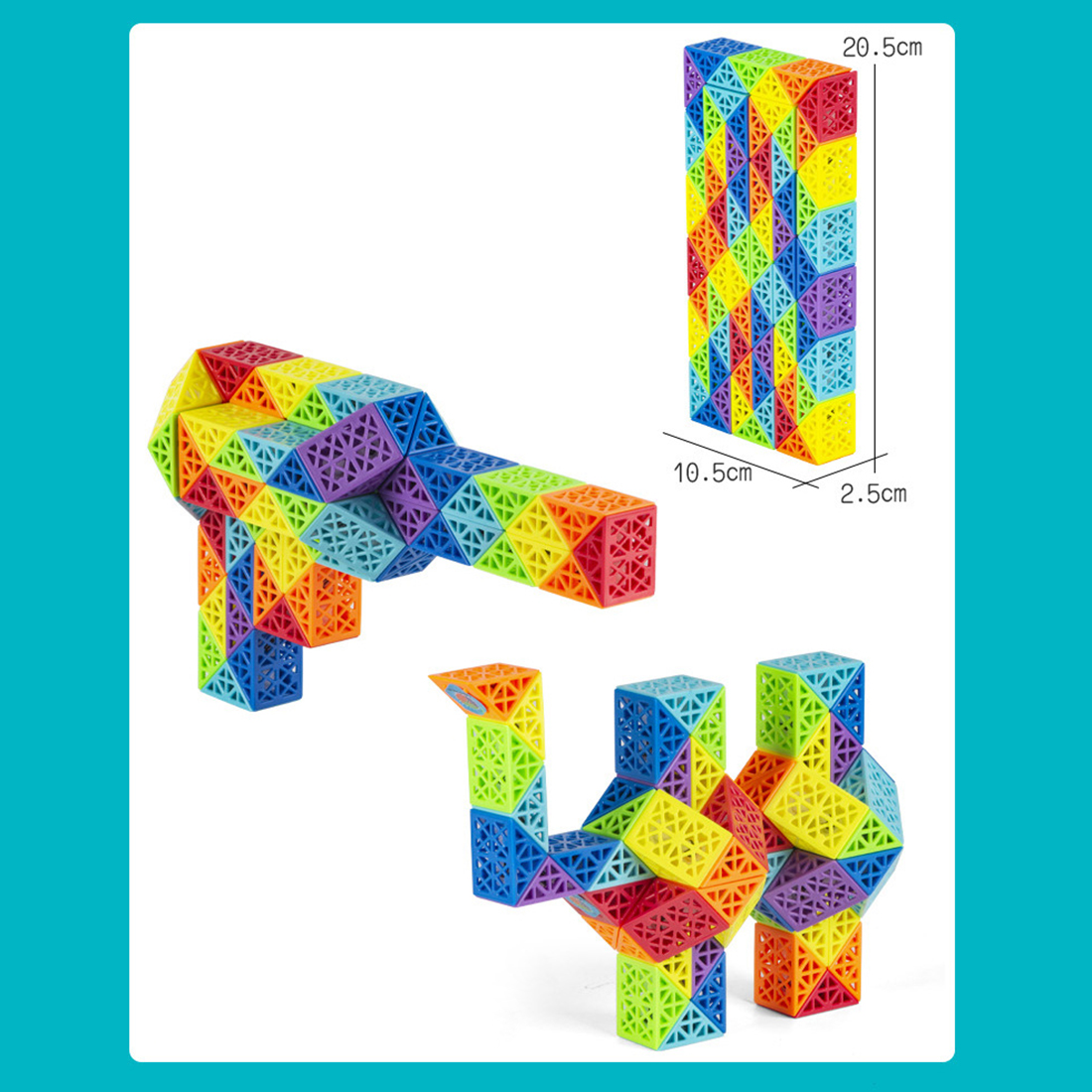 Diansheng Colorful Hollow-72 Sections Variety Magic Snake Cube Puzzle