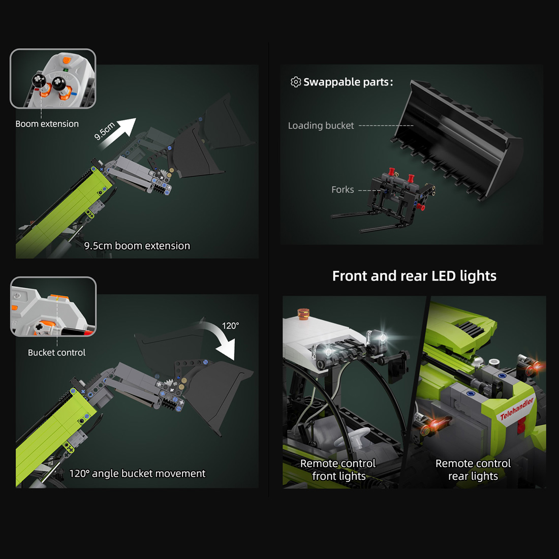 1469Pcs Telescopic Loader Vehicle Building Block Set