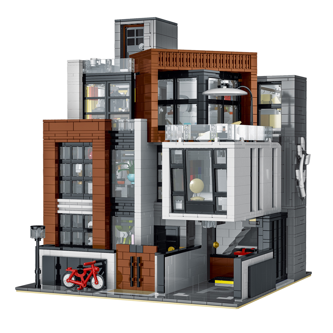  3623CS Modern Villa Architecture Street Scene Building Blocks Set 