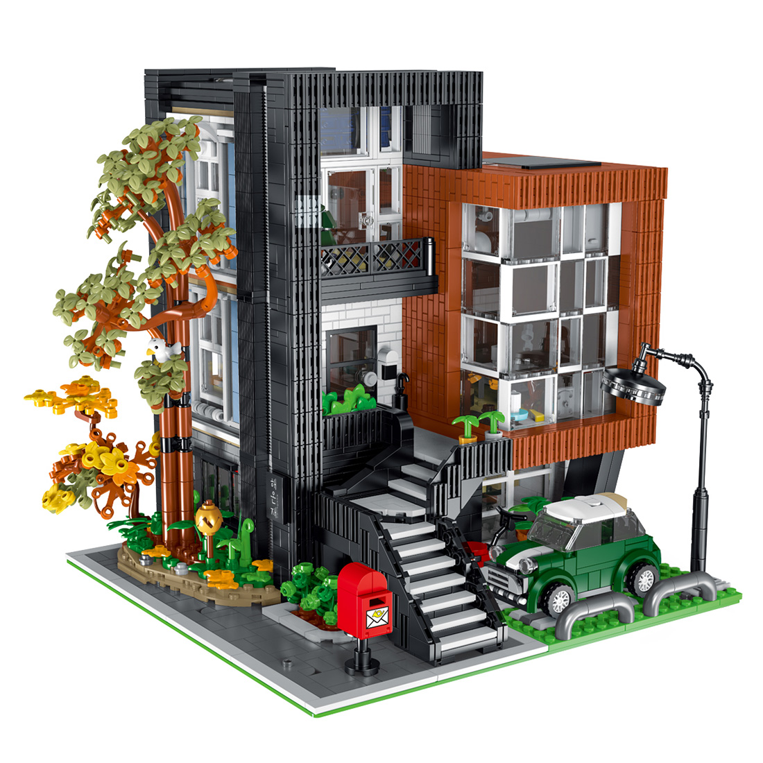  3300pcs+ Modern Villa Architecture Street Scene Building Blocks Set
