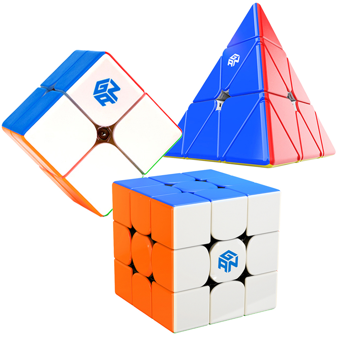 GAN Speed Cube Set 2x2 3x3 Pyraminx Cube Bundle