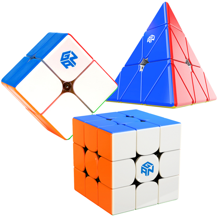 GAN Speed Cube Set 2x2 3x3 Pyraminx Cube Bundle
