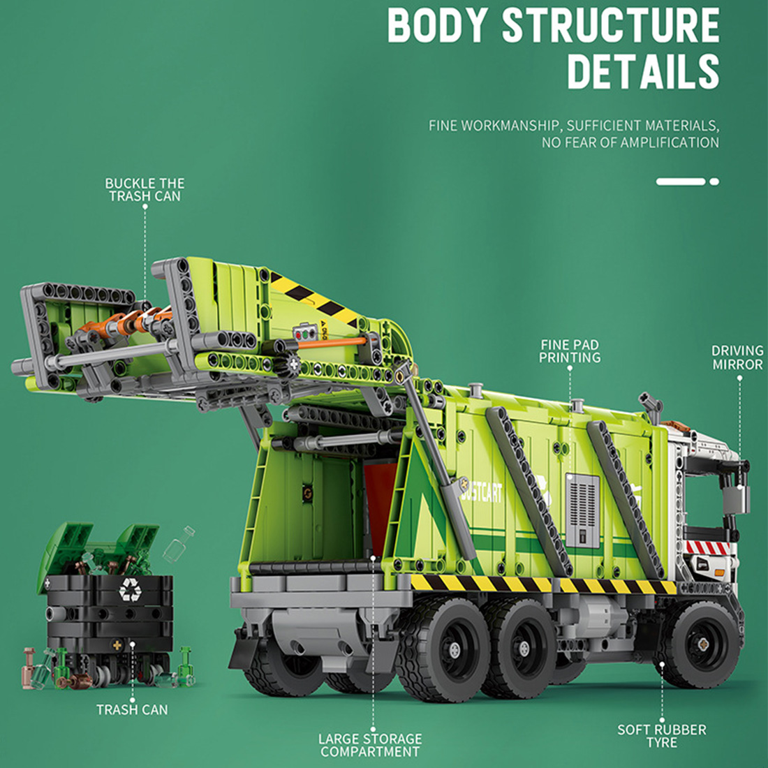 1468PCS Compression Refuse Collector Building Blocks Set 