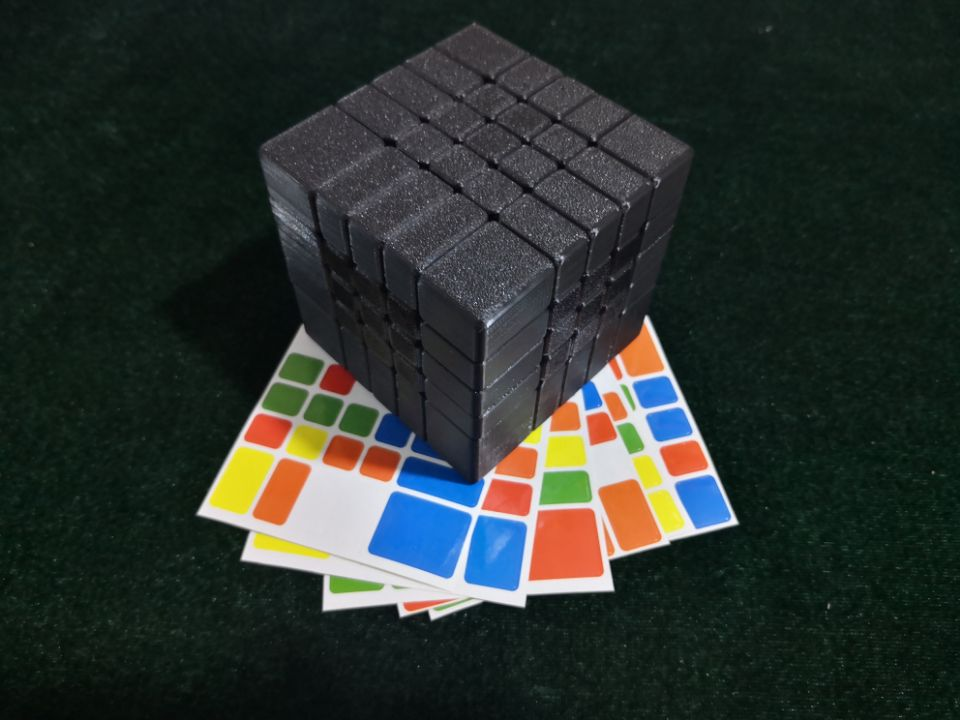 3D Printed 5x5 Mirror Speed Cube with DIY Stickers