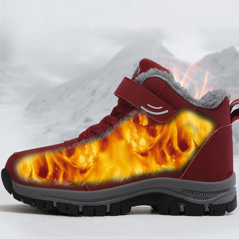 Boloone Men's and Women's Winter Fleece Waterproof Warm Velcro Hiking Snow Boots