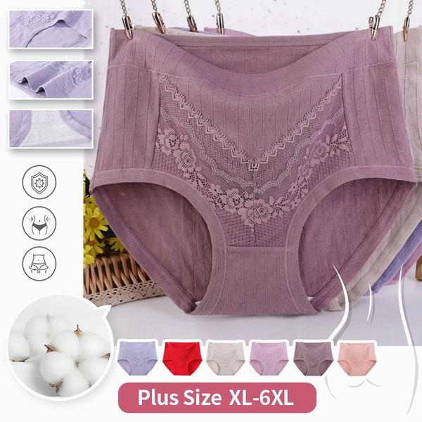 Plus Size Lace Cotton Panties