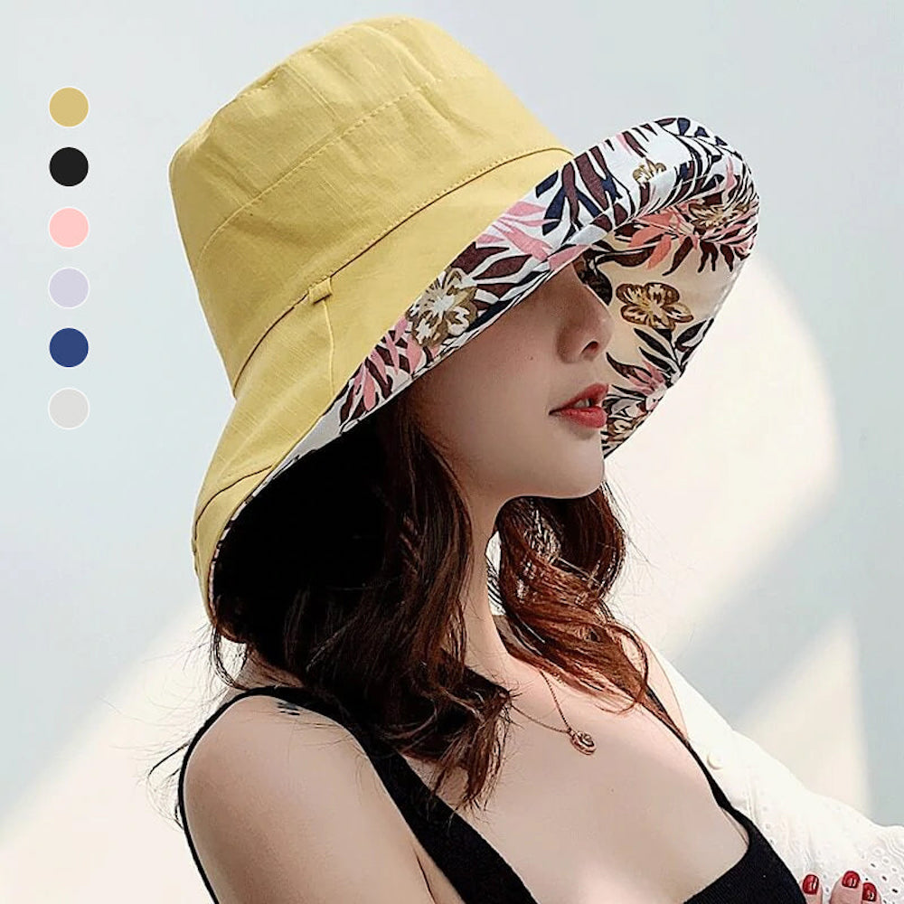Typared Summer Double-Sided Sunscreen Wide-Brimmed Hat