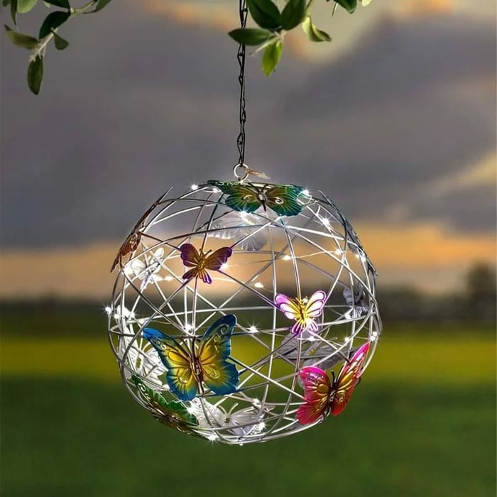 Solar-Powered Butterfly Globe Light